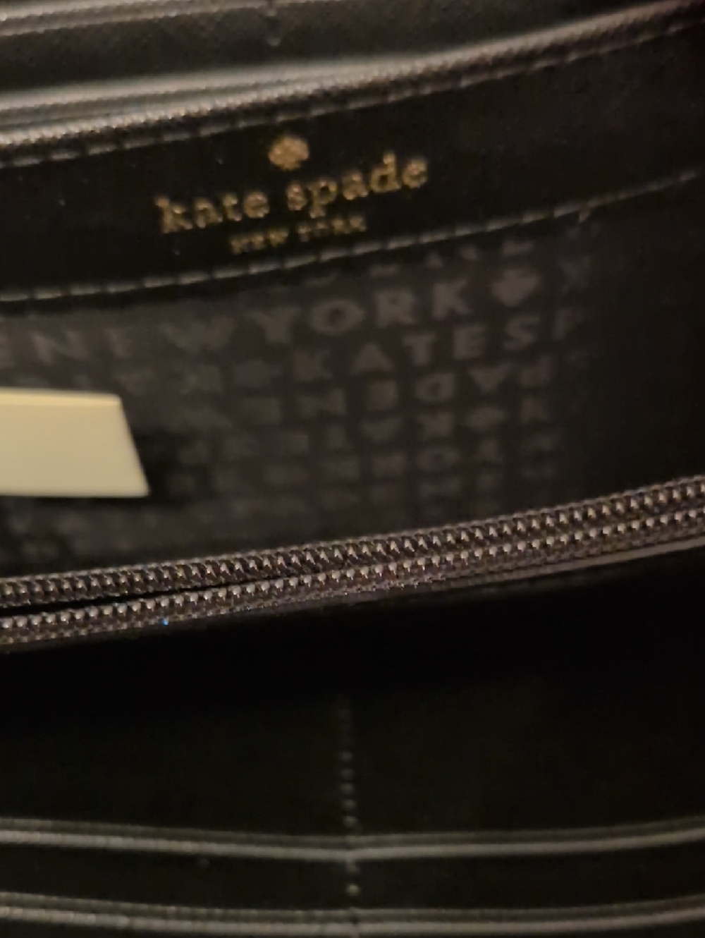 kate spade Navy, Blush & White Striped Zip Wallet - Picture 7 of 13